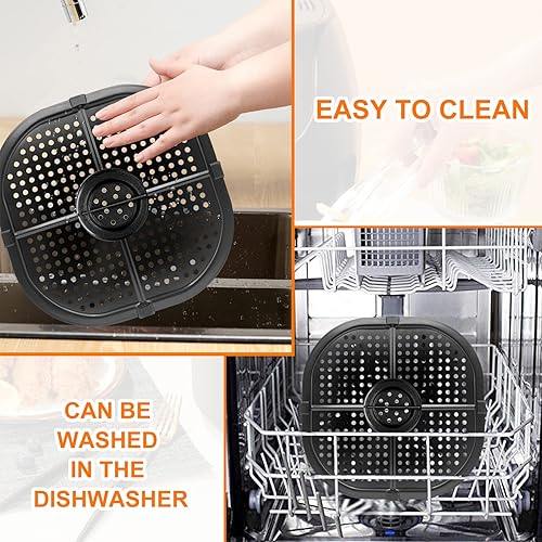 Miniatura 5 de Sartén para freidora de aire para freidora de aire COSORI de 5 cuartos de galón, bandeja cuadrada mejorada de 9.09 pulgadas, piezas de repuesto para