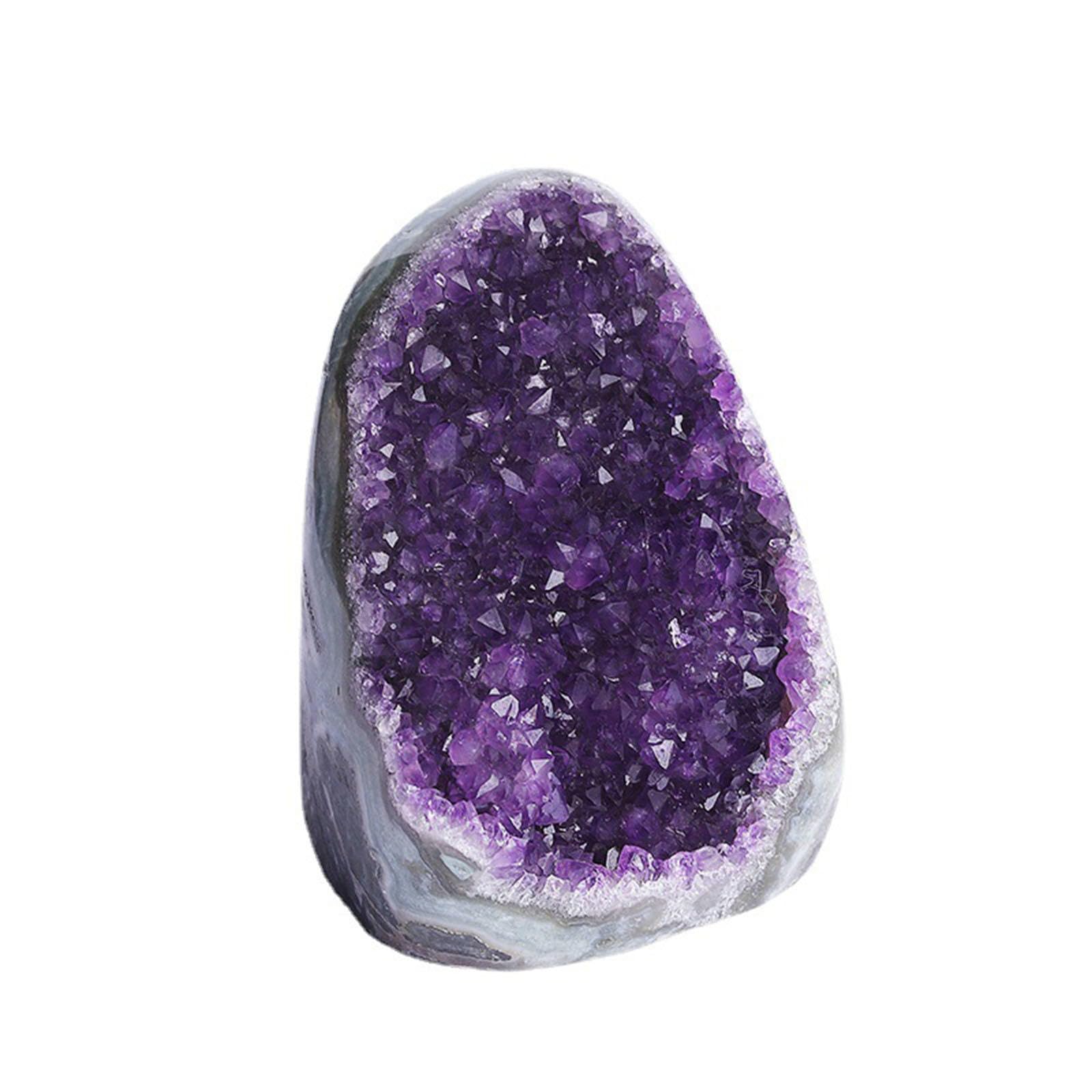 XWFNQSF Amethyst Crystal Geode Cluster Quartz Crystals Raw Amethyst Irregular Gemstone for Home Decoration, 400-500g