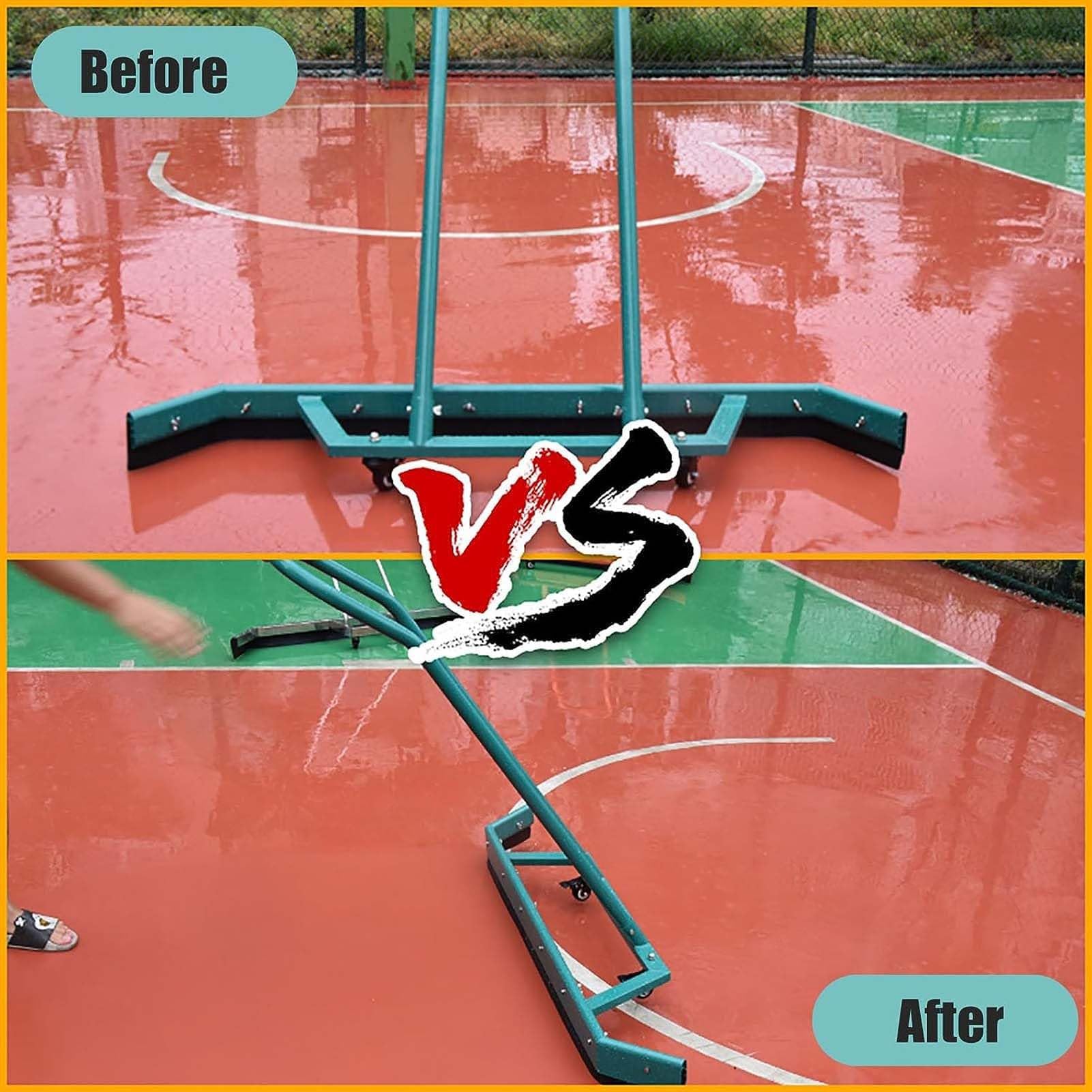 Escobilla de goma de aleación de aluminio para eliminar el agua del suelo comercial, ideal para canchas de tenis deportivas, con hoja de espuma EVA para una acción eficiente de barrido de lluvia.