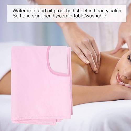 Miniatura 3 de Sábana para cama de masaje de spa, 2 piezas, reutilizables, resistentes al aceite, de algodón suave, para salón de belleza, con agujero de cama (#2)