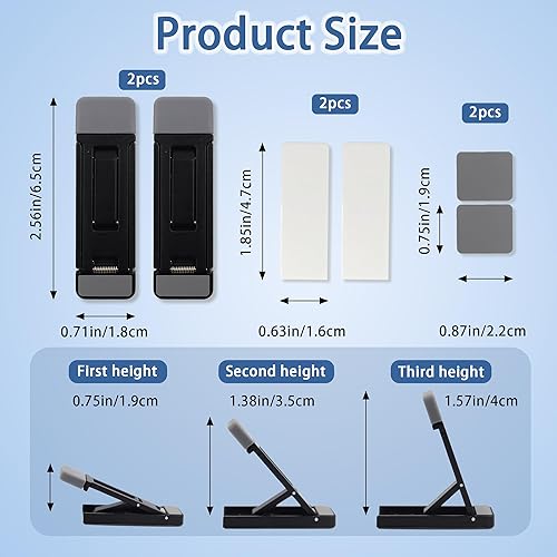 Miniatura 7 de 2 soportes pequeños para teclado para escritorio, elevador de teclado portátil para escritorio con 3 ángulos ajustables, elevador de computadora