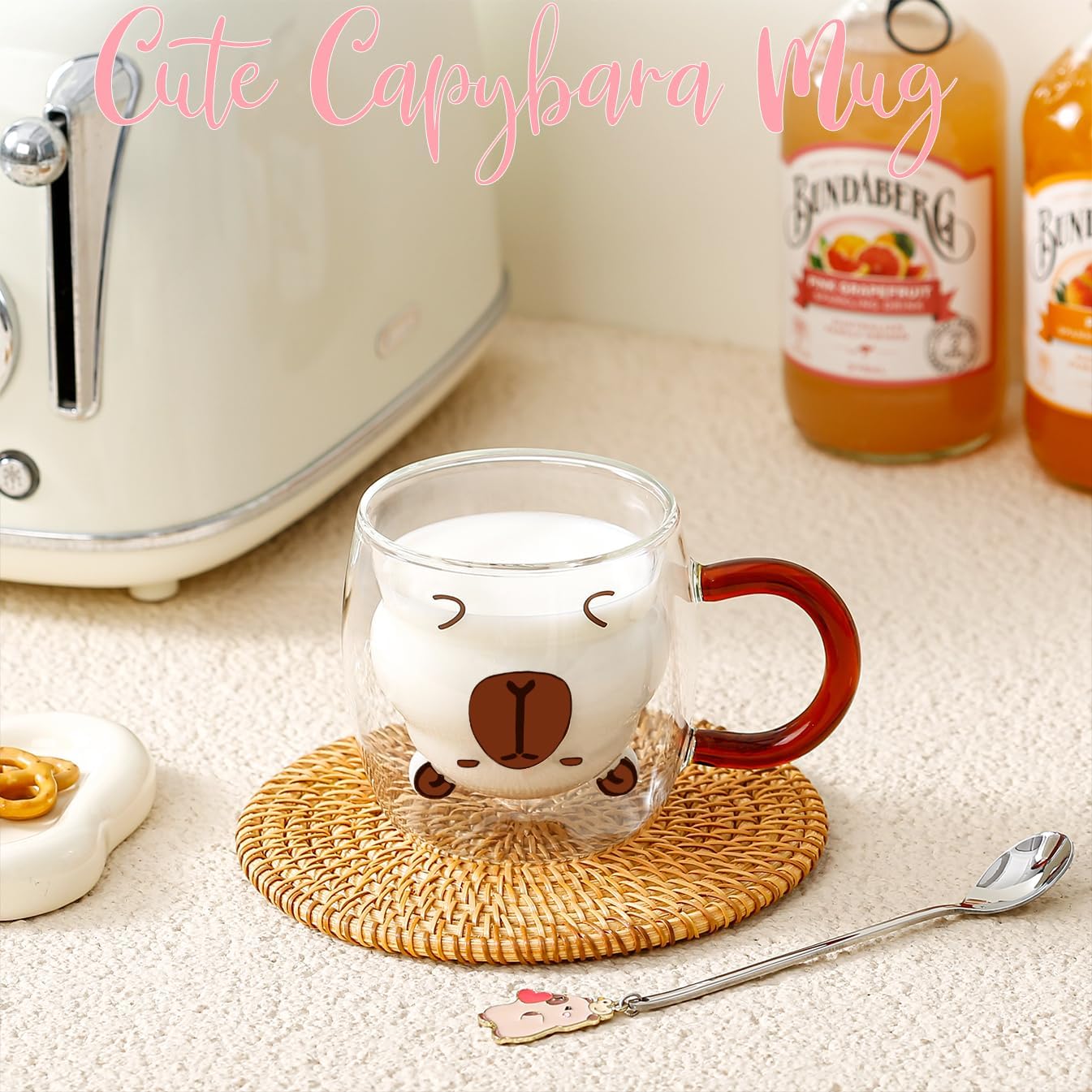 Birthday Gifts for Women Men Cute Capybara Mug Double Walled Coffee Glasses Cups Tea Cappuccino Latte Cup Funny Christmas Gifts Cute Capybara Stuff Gift for Mom Friend Coworker Her Him Home Decor - Image 8