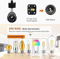 Vista 2 de Cabezales de luz de pista E26 tipo H, cabezales de iluminación de riel de dirección, luces LED ajustables regulables para cocina, estilo retro