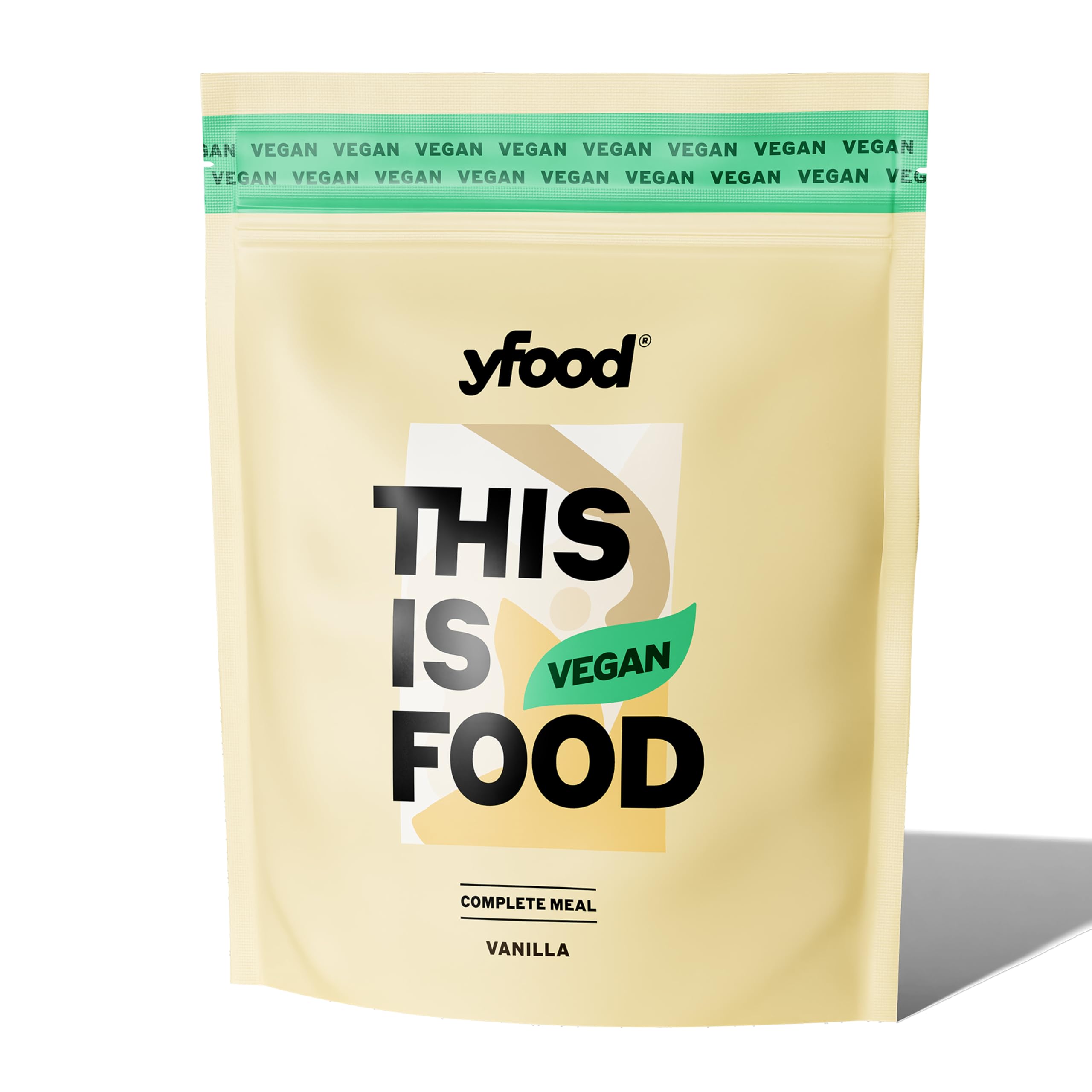 yfood Poudre végétalienne à la vanille, délicieux repas à boire pour les déplacements, THIS IS FOOD en poudre, 26 g de protéines, 12 repas, 26 vitamines et minéraux, goût : vanille (végétalien)