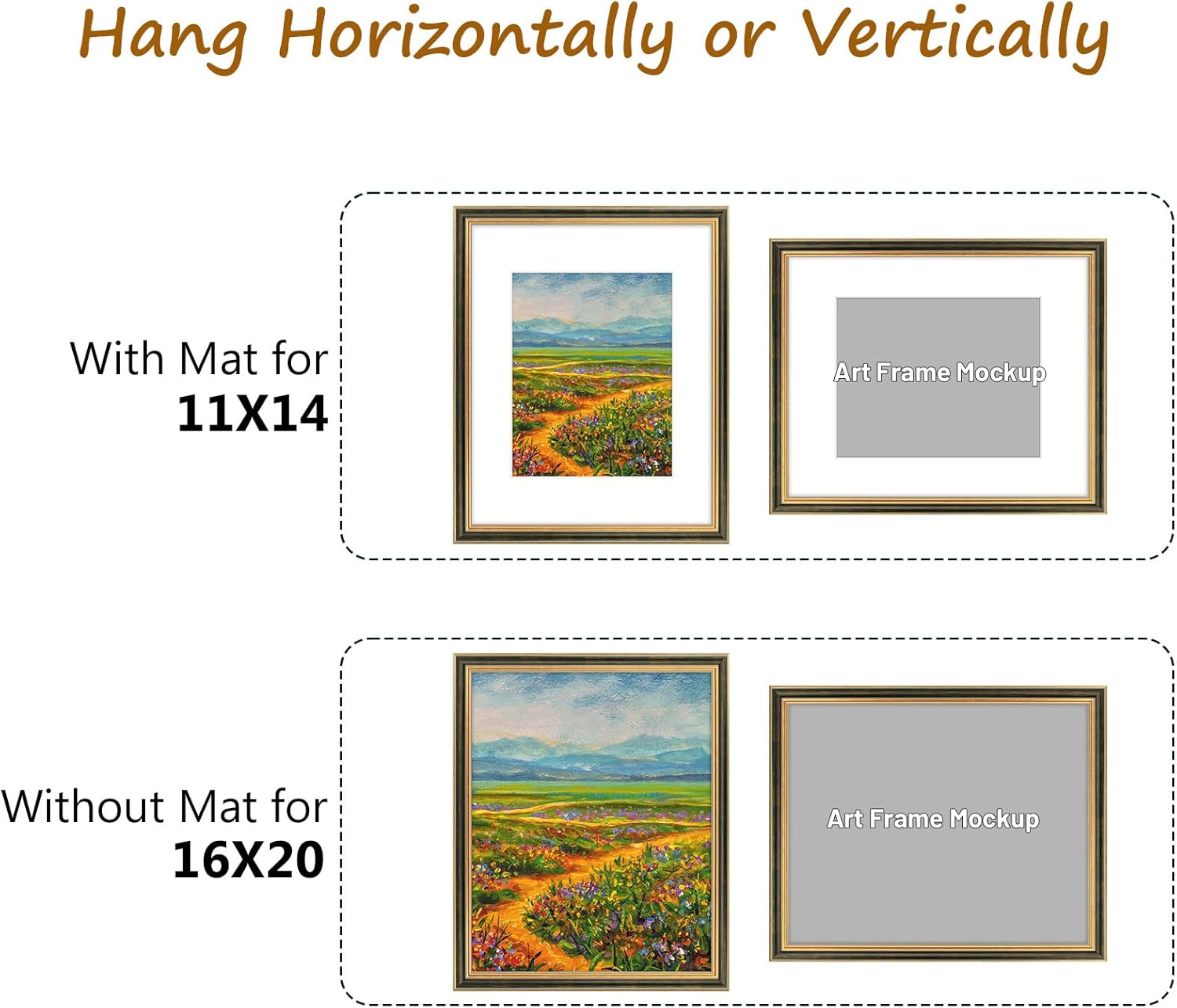 Golden State Art,16x20 Ornate Picture Frame with White Mat for 11x14 Photo or Display 16 x 20 Prints without Mat Color Black Gold (Plexiglass Front) - Image 4
