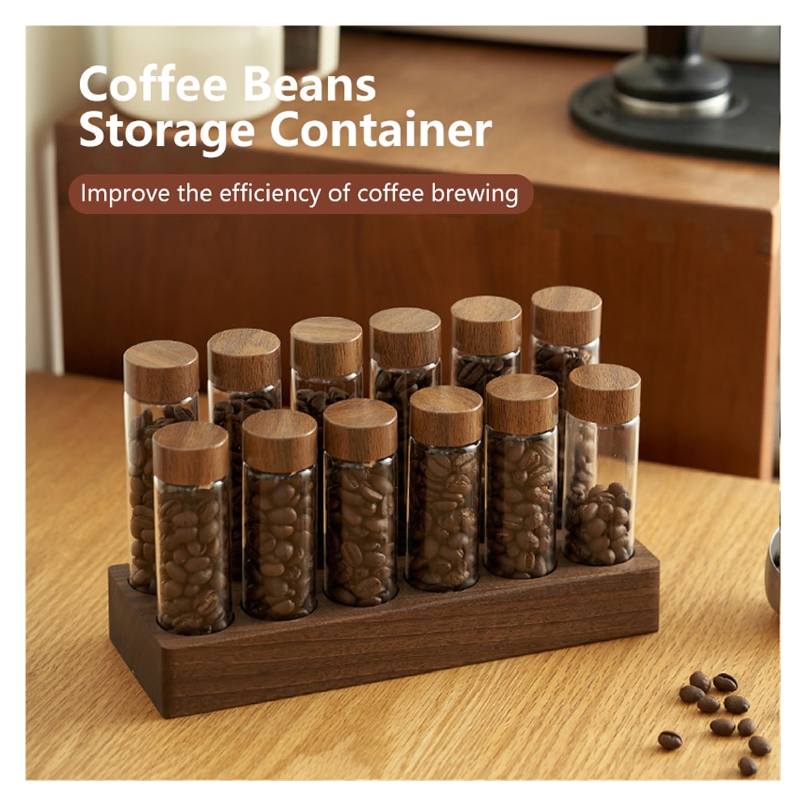 Kaffeebohnen-Aufbewahrungsbehälter, Tube-Display-Regal-Set