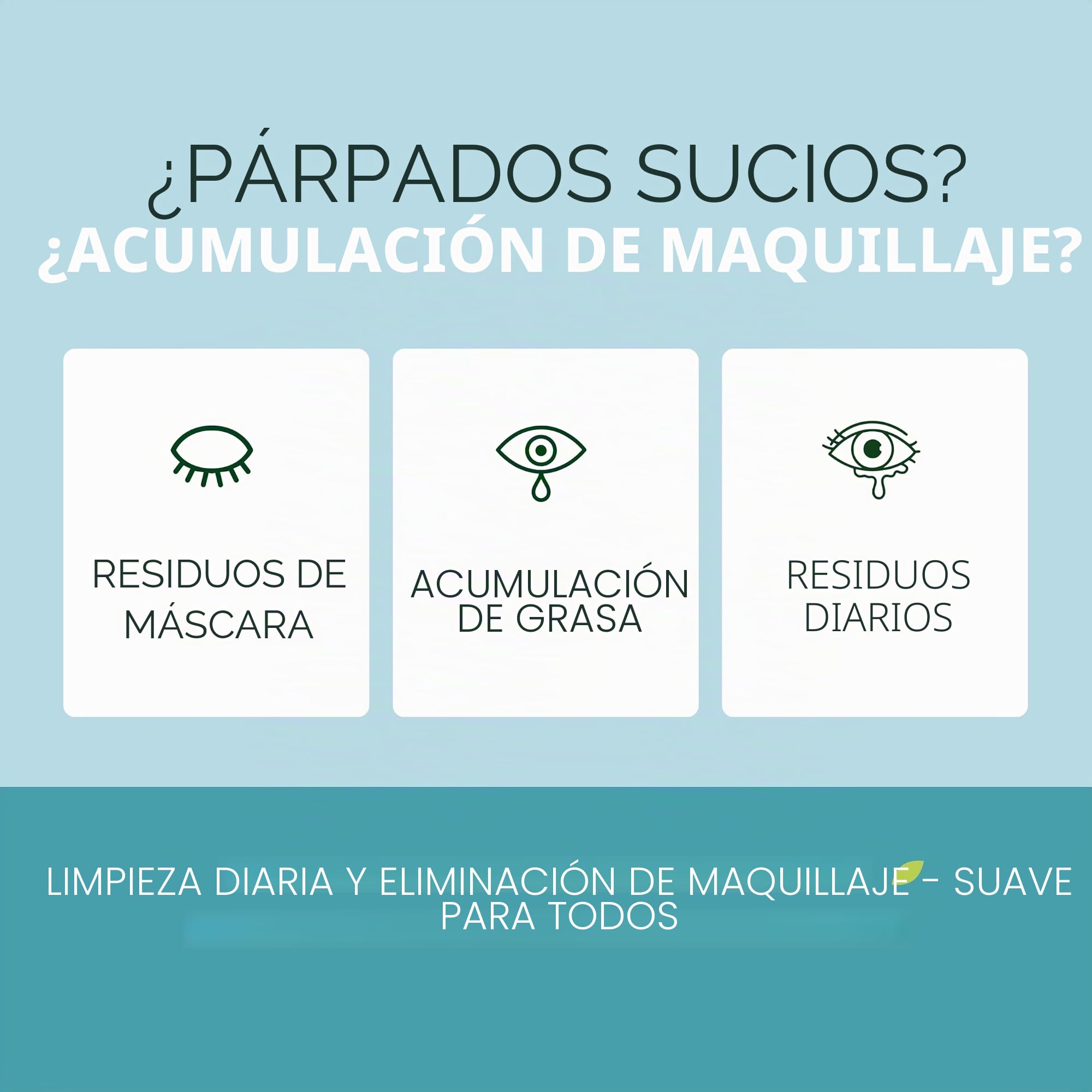 Toallitas antimicrobianas para párpados y pestañas | Para picazón, ojos secos, orzuelos y blefaritis, suaves y naturales, hipoalergénicas y calmantes para ojos sensibles, paquete de 60