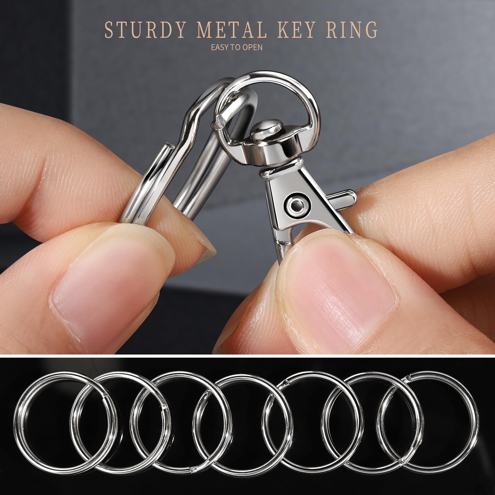LEOBRO 100PCS Keychain Clip and Key Ring, Lobster Claw Clasps