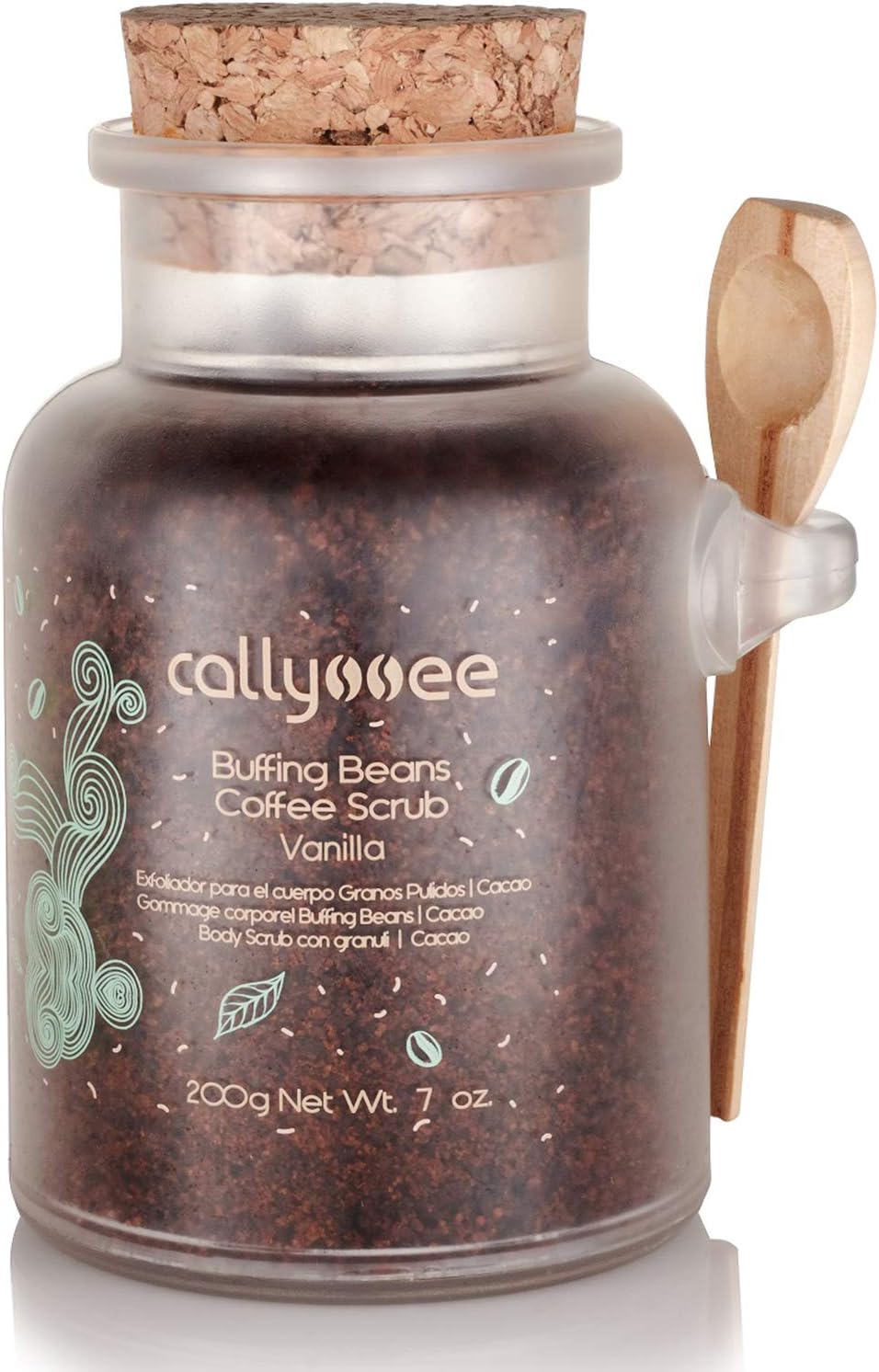 | Buffing Beans Coffee Scrub - Vanilla - Exfoliating Body and Facial Scrub with Arabica Coffee and Brown Sugar - Helps Reduce Acne, Cellulite and Stretch Marks 7.0 Oz