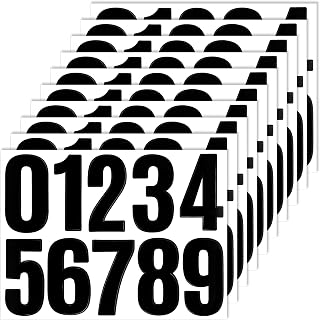 Mailbox Numbers Stickers, 10 Sheets 4 Inch Waterproof Vinyl House Number, Black Mail Box Numbers Stick on House, 0-9 Self-Adhesive Stickers for Signs Outside, Door, Address, Window, Cars(100 Pcs)
