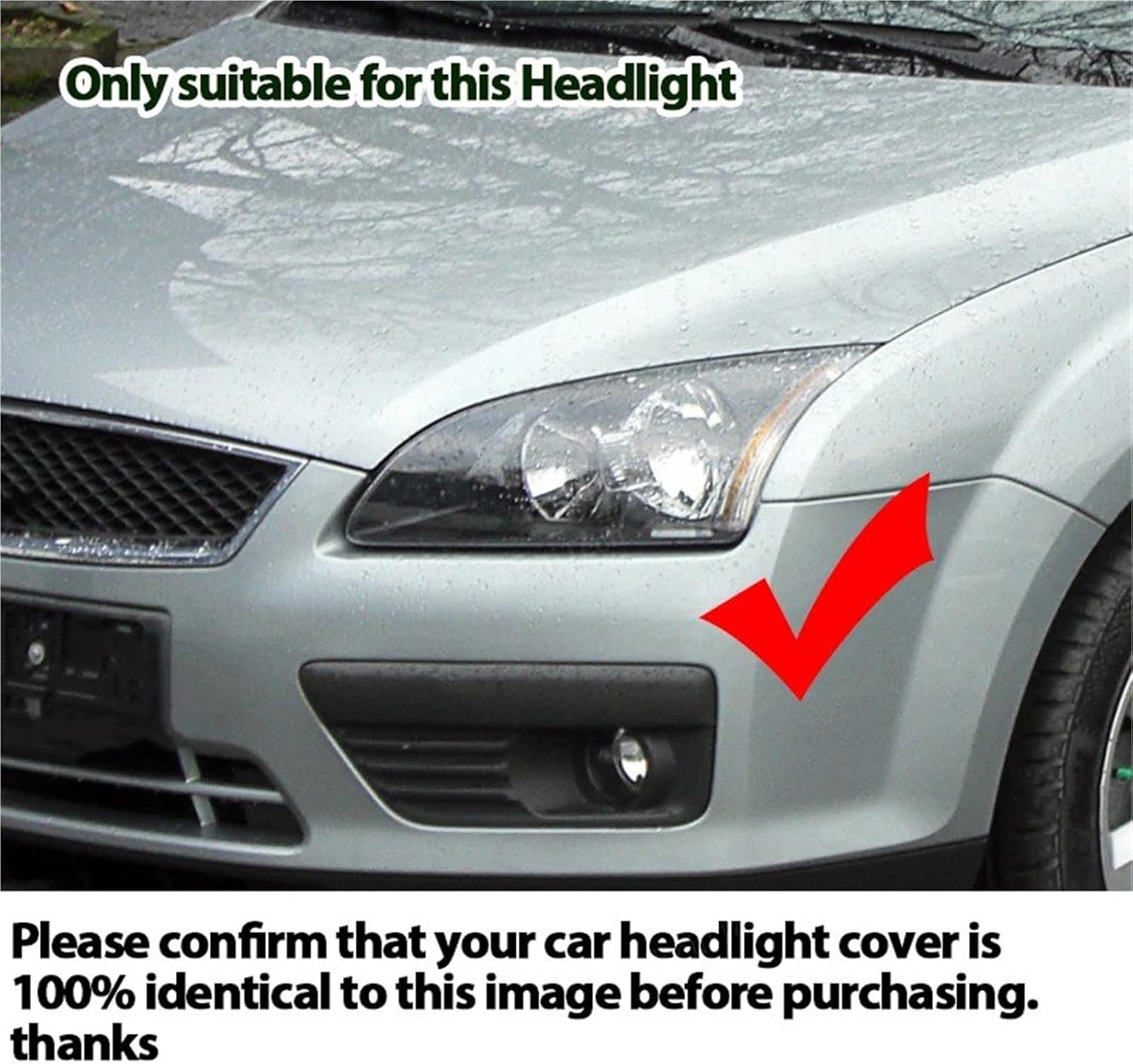 Car Front Headlight Shell For Focus MK2 C307 Pre-facelift 2004-2007 Head Lights Cover Transparent Housing Front Headlights Lens Shell Car Headlight Cover