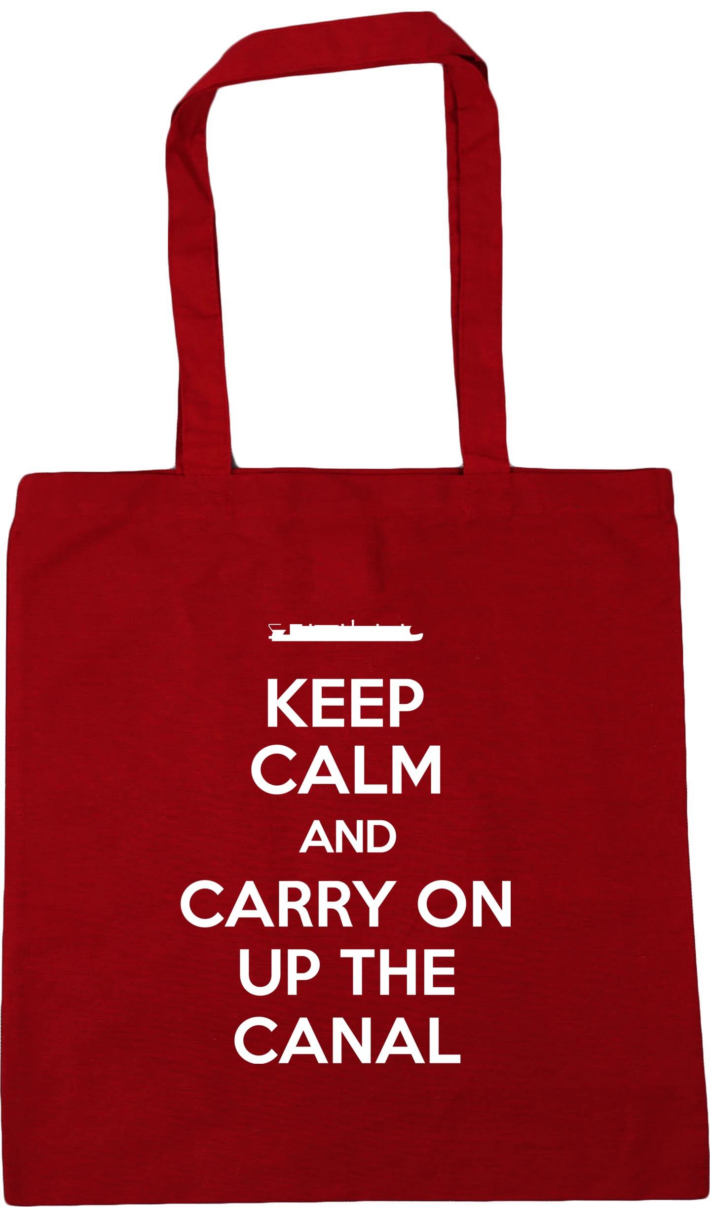 Hippowarehouse Keep Calm and Carry On Up the Canal Tote Shopping Gym Beach Bag 42cm x38cm, 10 litres