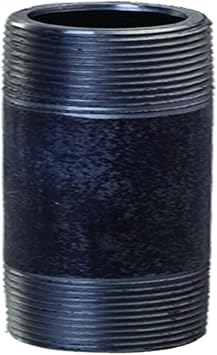 Everflow Supplies NPBL5045 4-1/2" Long Black Steel Nipple Pipe Fitting with 5" Nominal Size Diameter