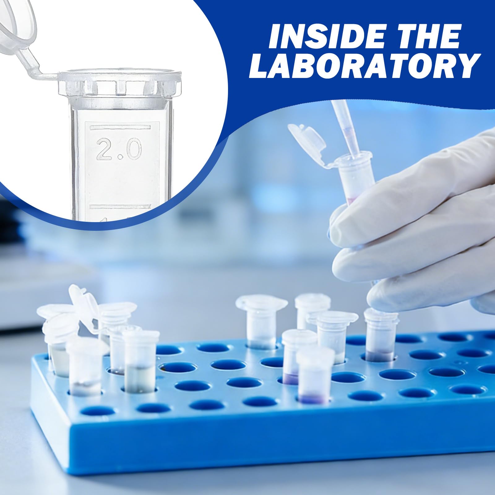 500 Stück Zentrifugenröhrchen, 2ml Polypropylen Transparent Reaktionsgefäße, Starke Versiegelung Kunststoff Zentrifugenröhrchen, Klare Skala Mikro Zentrifugenröhrchen, Für Laborproben Und Blutproben