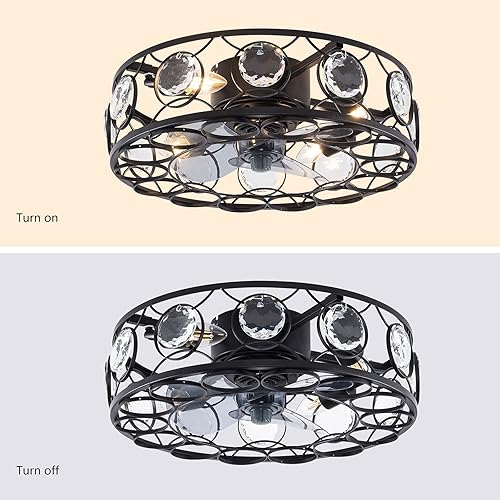 Miniatura 4 de Ventiladores de techo, 18 pulgadas (17.7 in) de metal retro con luces, ventilador de techo inteligente, control remoto, viento de 3 engranajes, 4