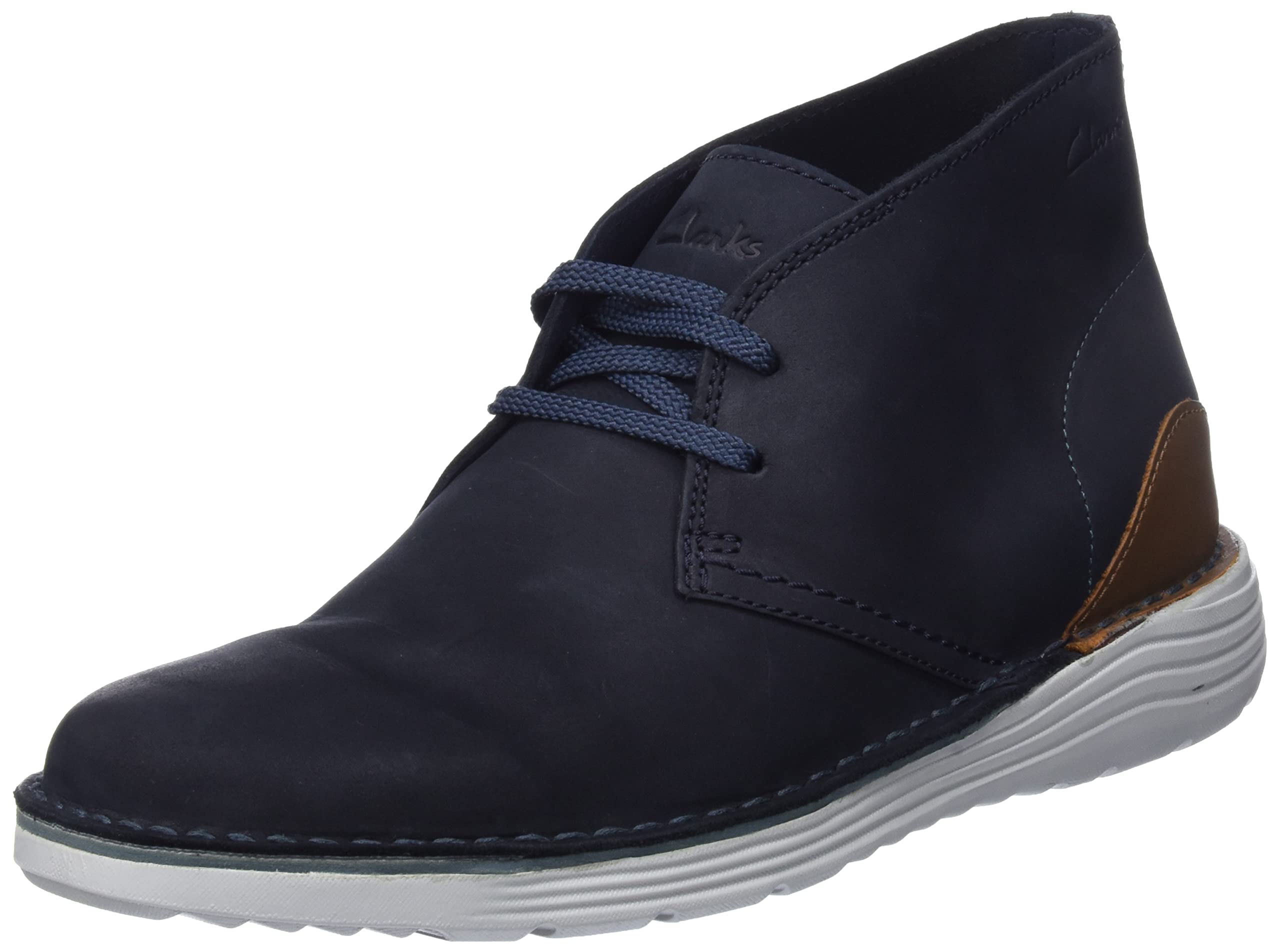 Clarks Men's Brahnz Mid Chukka Boot, navy nubuck, 6.5 UK