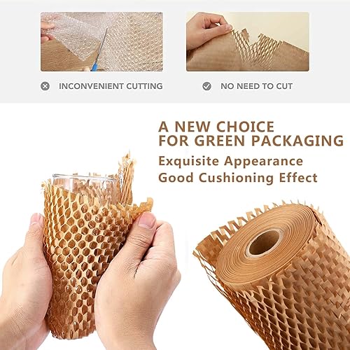 Miniatura 2 de Ready Roll Papel de embalaje de 12 pulgadas x 131 pies de panal de abeja, embalaje perforado, 1 rollo de envoltura de panal de abeja, embalaje de