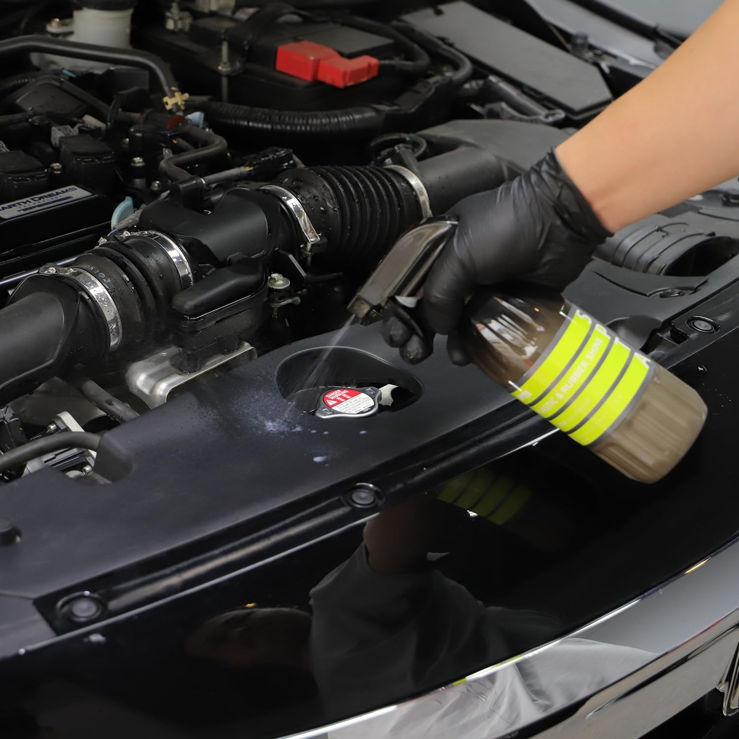 SPTA Plastic & Rubber Shine, 16oz 500ml Rubber, and Plastic Dressing - Tire Dressing, Non-Greasy, Dry to the Touch Shine for Plastic,Tires,Trim, and More,Safe for Cars,Trucks,SUVs,RVs & More -CL004