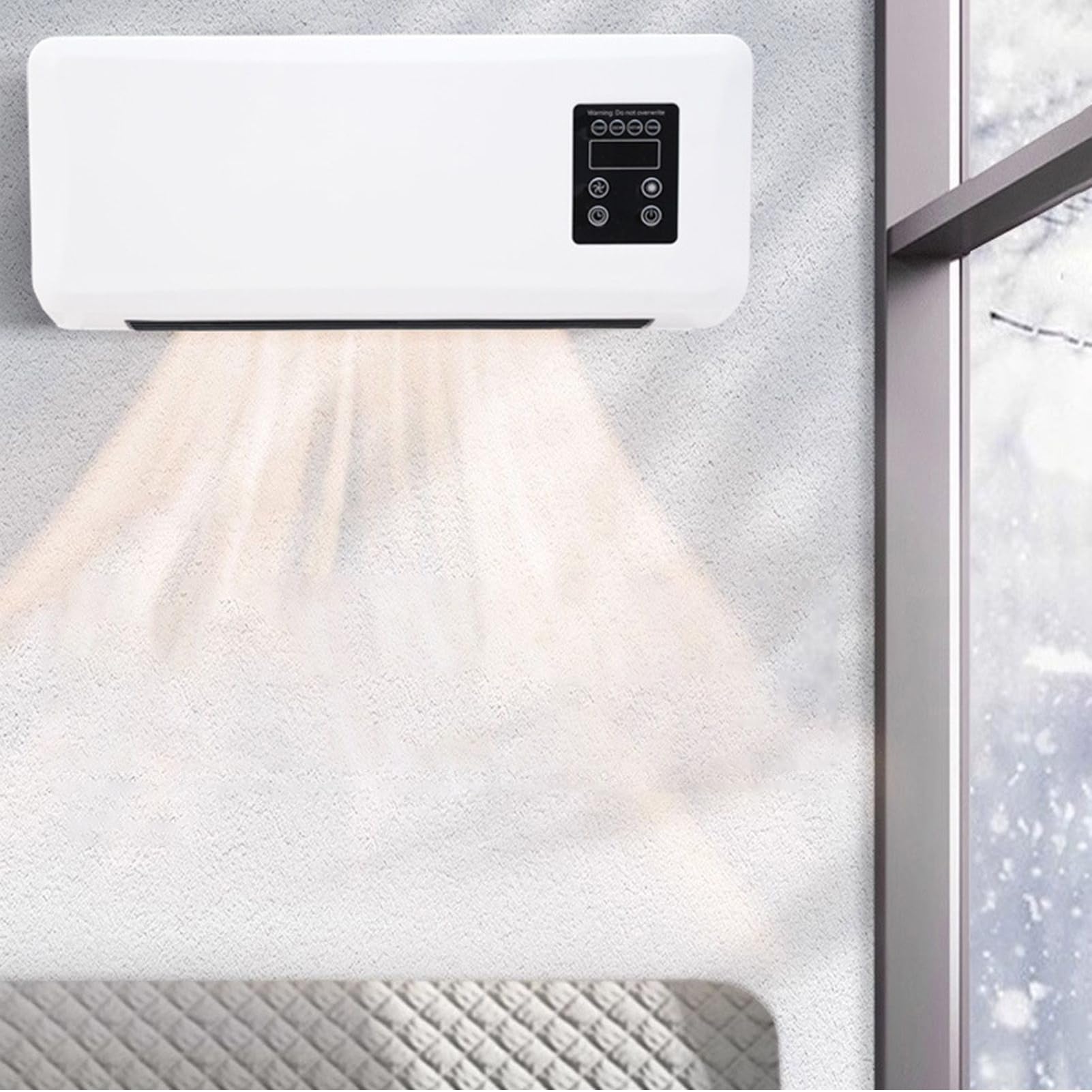 Ventilador eléctrico Split Y Calefacción,Unidad Combinada Portátil de Calefacción y Refrigeración - Bomba de Calor Sin Conductos ni Ventana con Montaje en Pared para Interiores, Tiendas de