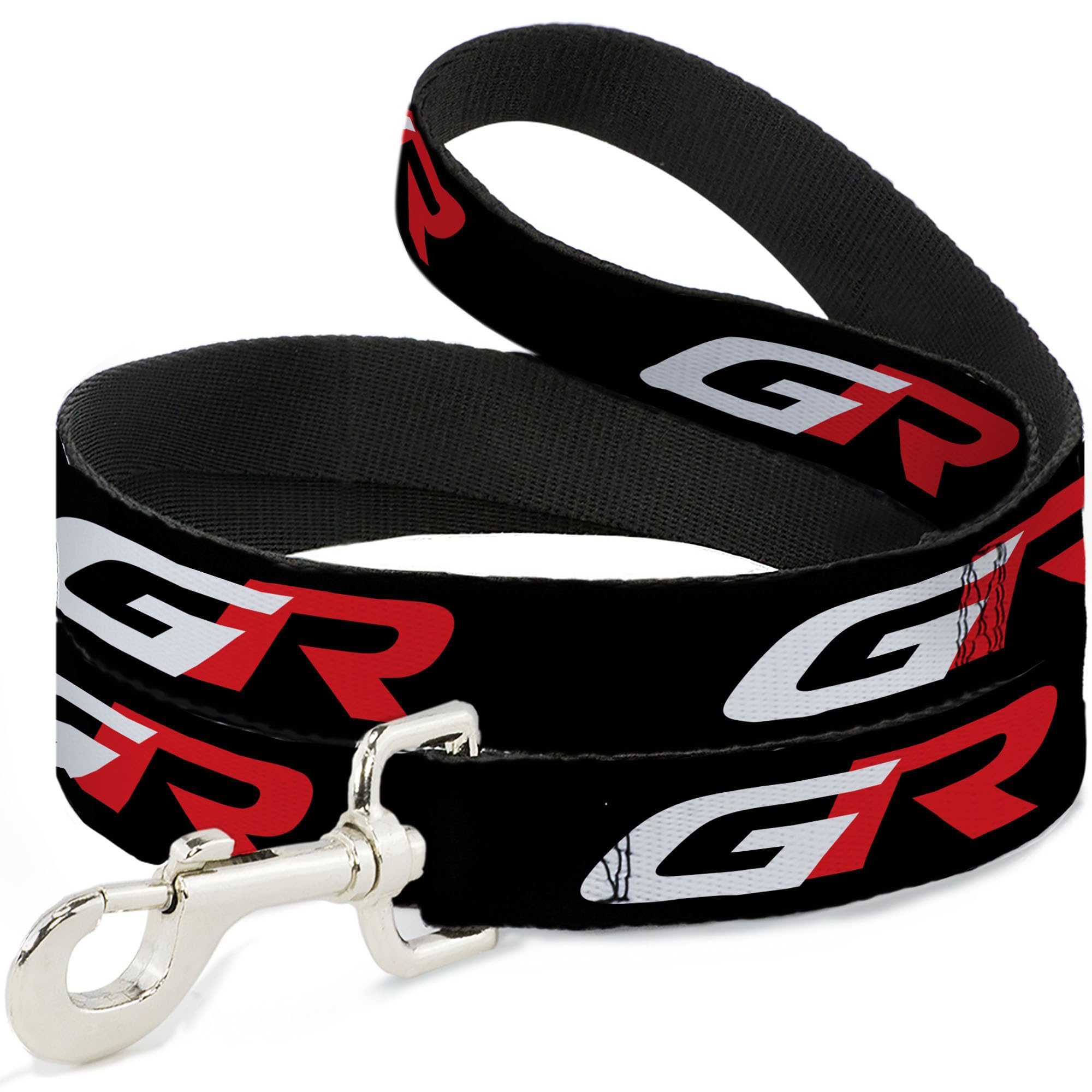 Toyota Pet Leash, Dog Leash, Toyota Gazoo Racing GR Logo and Text Black White Red, 4 Feet Long 1.5 Inch Wide