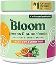 Bloom Nutrition Superfood Greens Powder, Digestive Enzymes with Probiotics and Prebiotics, Gut Health, Bloating Relief for Women, Chlorella, Juice Mix w/Beet Root Powder, 30 SVG, Orange Passionfruit
