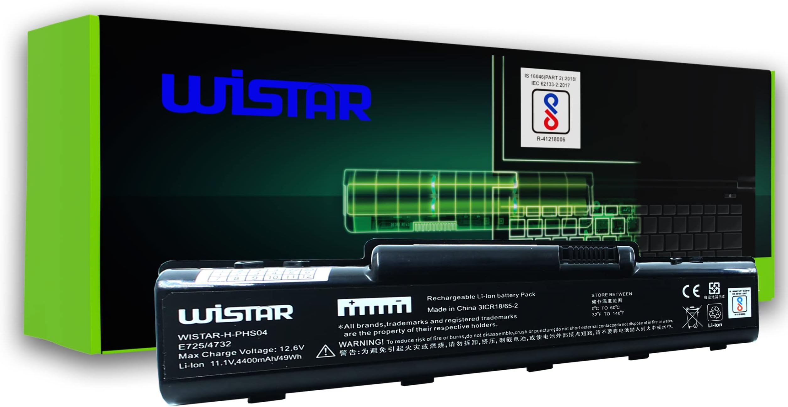 WISTAR AS07A41 AS07A31 Laptop Battery Compatible with Acer Emachine D620 E525