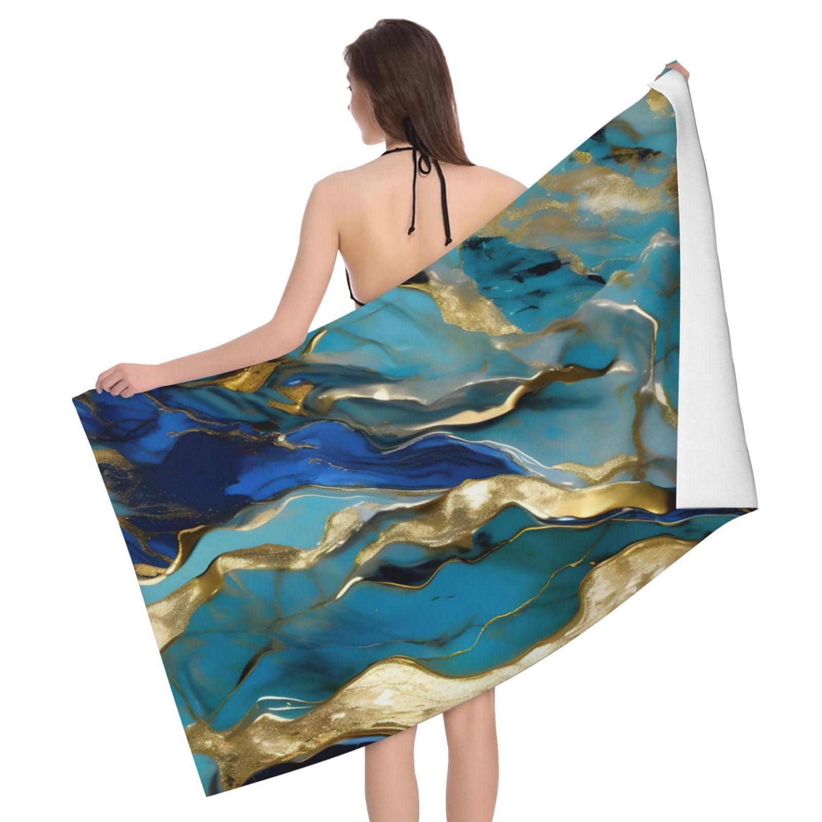 Serviette de plage anti-sable Azurite légère pour bain et natation