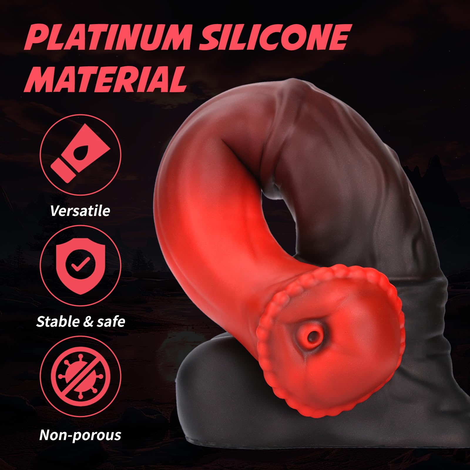 Nothosaur CONOLA (mit Schlauch) 38cm Fantasy Horse Dildo, Platin Silikon Tier Dildo mit texturiertem Kopf & Venen Schaft, Dicke Monster Anal Dildos mit starkem Saugtasch für G-Spot, Prostata