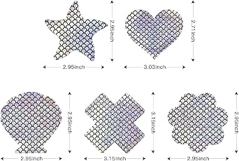 Disposable Nipple Covers Multi Design Nipple Stickers (Silver)