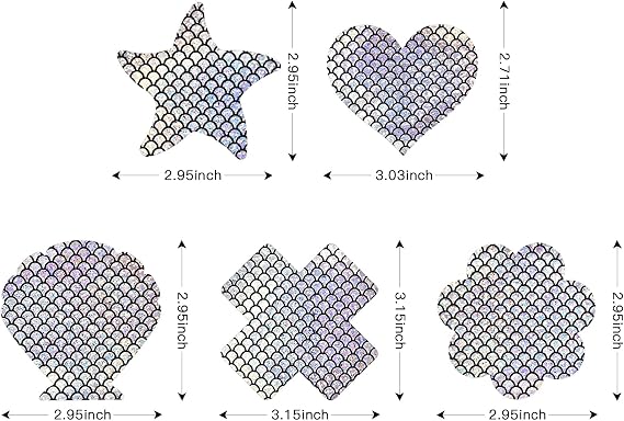 Disposable Nipple Covers Multi Design Nipple Stickers (Silver)