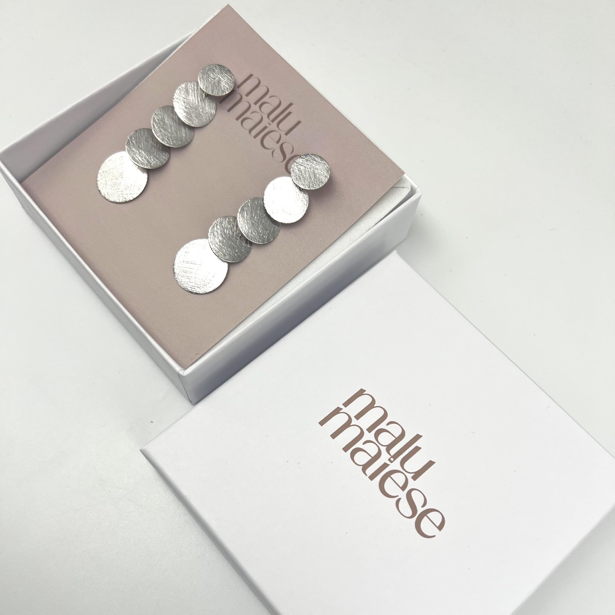 Pendientes Largos Fall, chapados en oro de 18k con circulos, pendientes de fiesta ligeros, joyas para mujer, regalo único para mujer (Oro Blanco 18k)