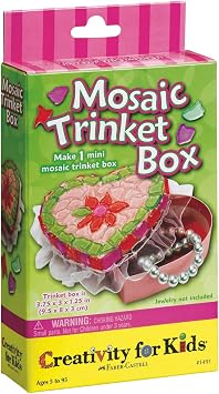 Creativity for Kids Mini Kit Mosaic Trinket Box | Summer Crafts for Girls | Craft Kit for Kids Ages 5+
