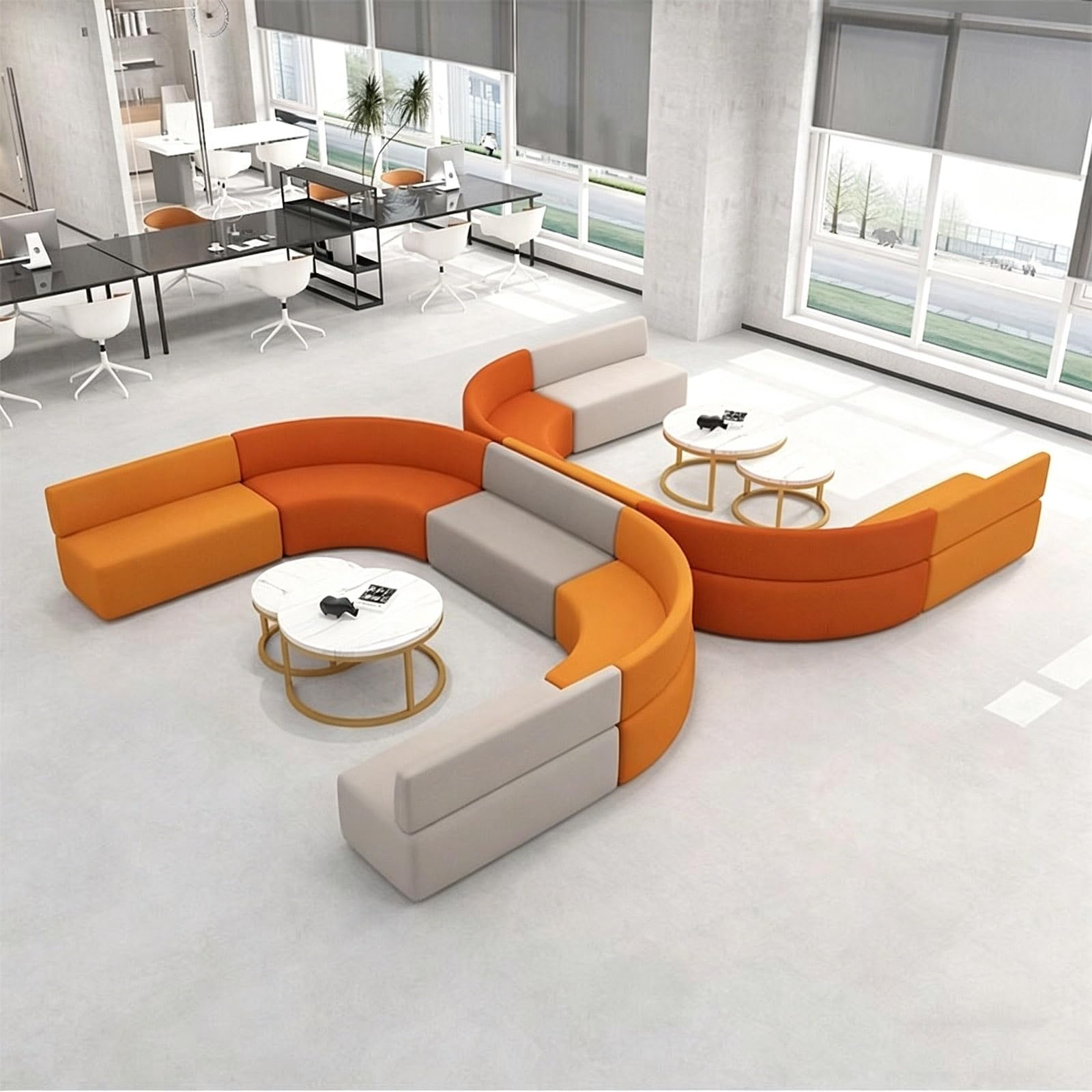 GTHTUHFD Modular Creative Sofa Sets,Upholstered Flexible Modular Sofa,Scratch-Resistant Waterproof Leather,For Living Room,Reception Area,OfficeColorful-4800 * 3600mm