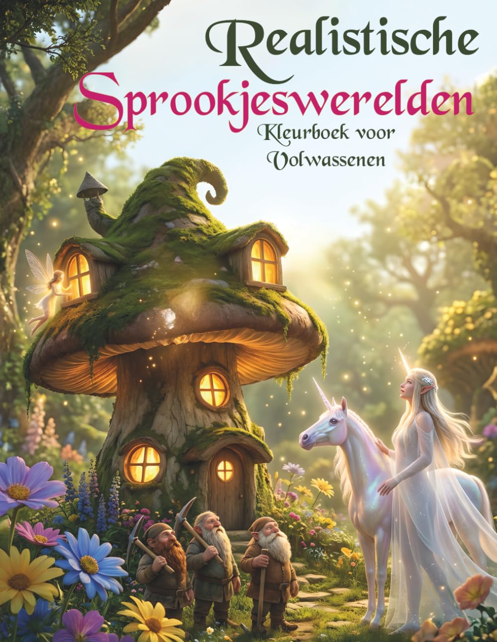Realistische sprookjeswerelden-Kleurboek voor Volwassenen: Een creatief 3D-kleurboek met magische dieren, feeën en eenhoorns – het perfecte cadeau ... creatieve ontspanning en stressvermindering.