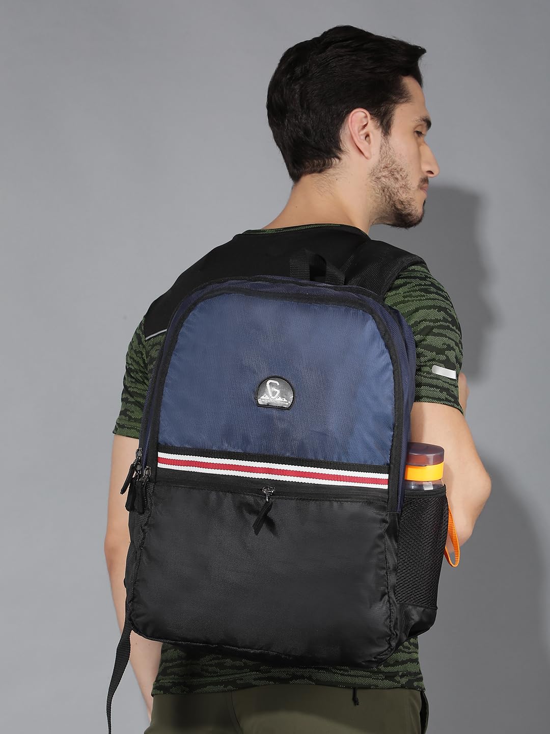 GREENLANDS 29L Stria Lightweight Backpack (Navy/Black) | S-Curved Shoulder Straps & Spacious Compartment | Ideal for Men & Women | Perfect for Travel, School & Office 1