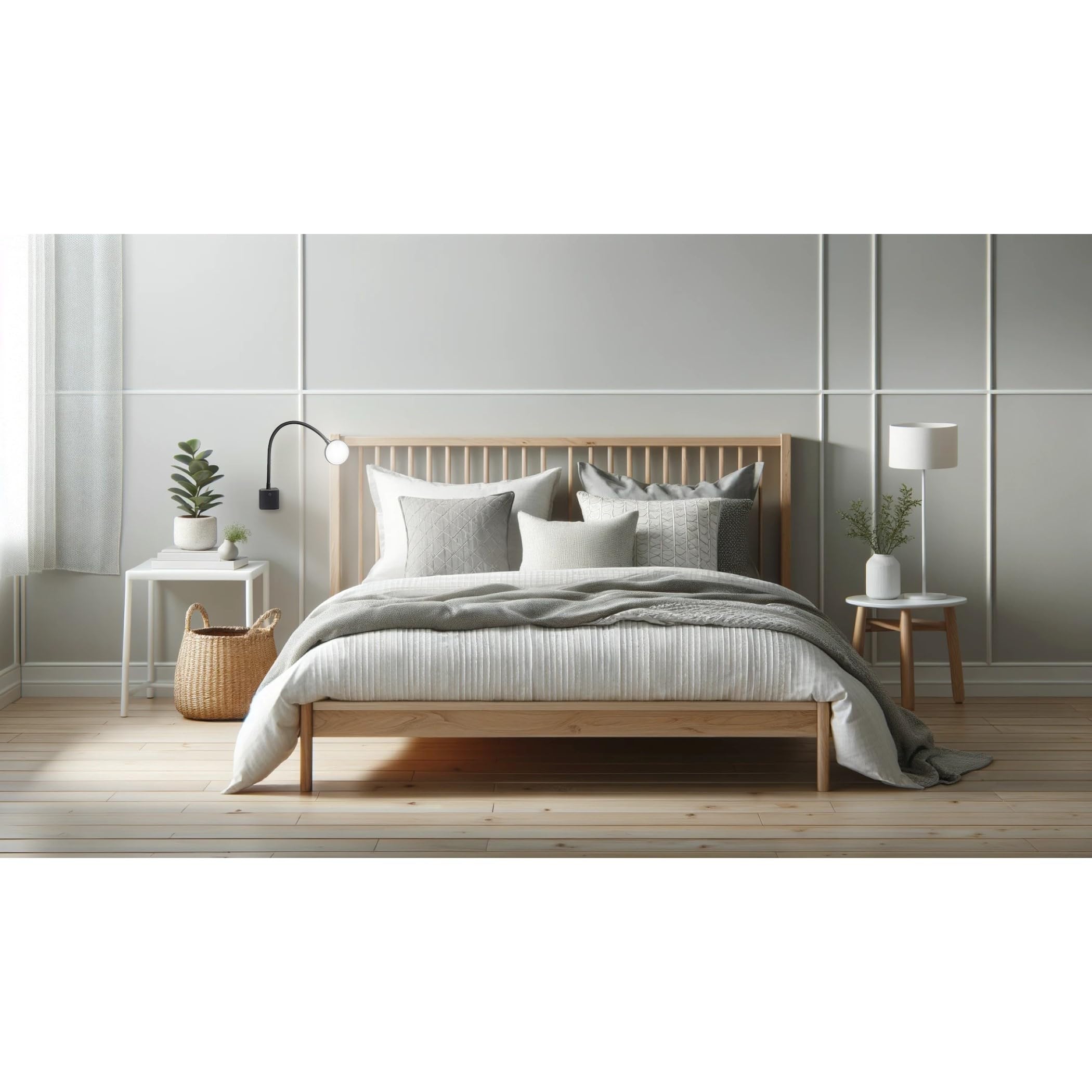 SEBSON Luce Notturna LED da Presa - Set da 2, dimmerabile, flessibile, 4W | Bianco neutro 4000K, Applique da Parete - Lampada da Lettura con Spina