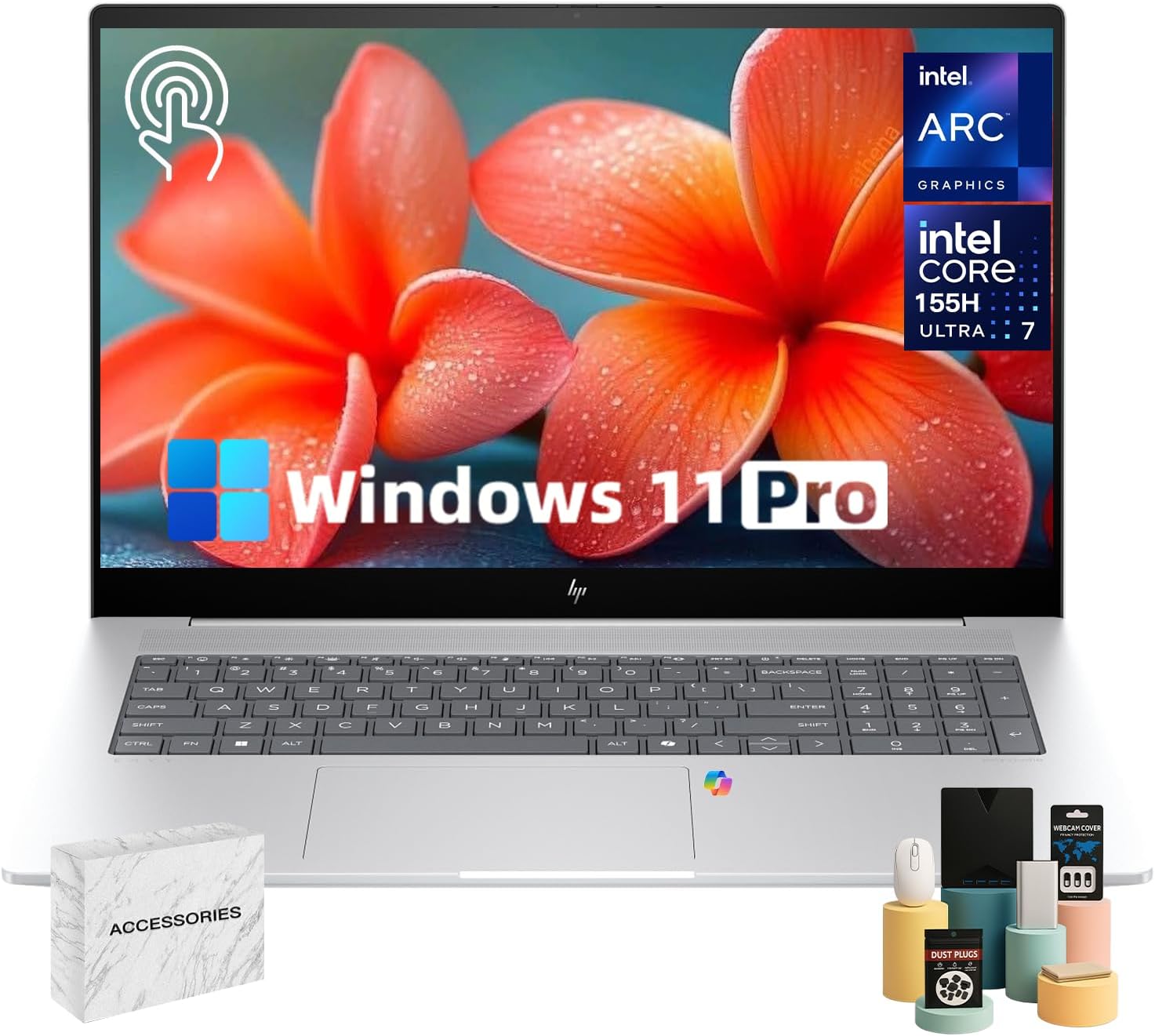 - 15.6inch Touchscreen Laptop Computer - Intel 13th Generation Core i7-1355U(10-core), 1920 x 1080 Full HD, 300 nits, Wi-Fi6, Bluetooth, Windows 11 Pro for Business, Student(64GB RAM | 2TB SSD)