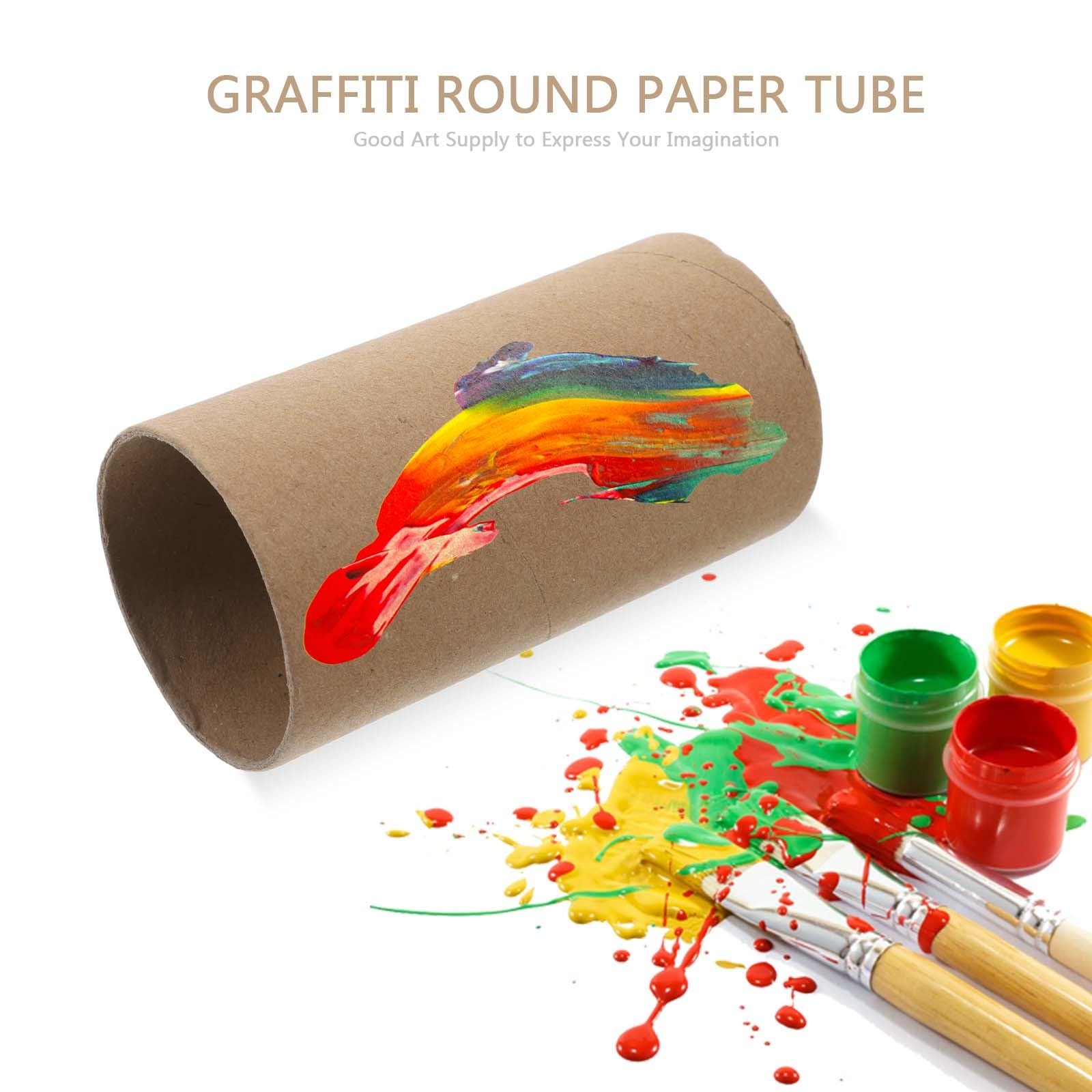30 tubos redondos para manualidades - Tubos cilíndricos de cartón de 10 x 5,2 cm para manualidades - Rollo de papel de cartón en blanco para pintar - Materiales para infantiles para