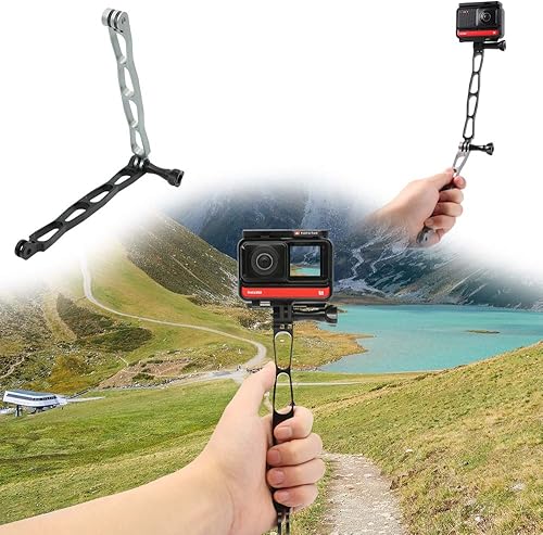 Miniatura 5 de SUREWO Brazo de extensión de aleación de aluminio de montaje en poste de metal compatible con GoPro Hero 12111098765 Negro, APEMANAKASOTENKERDJI