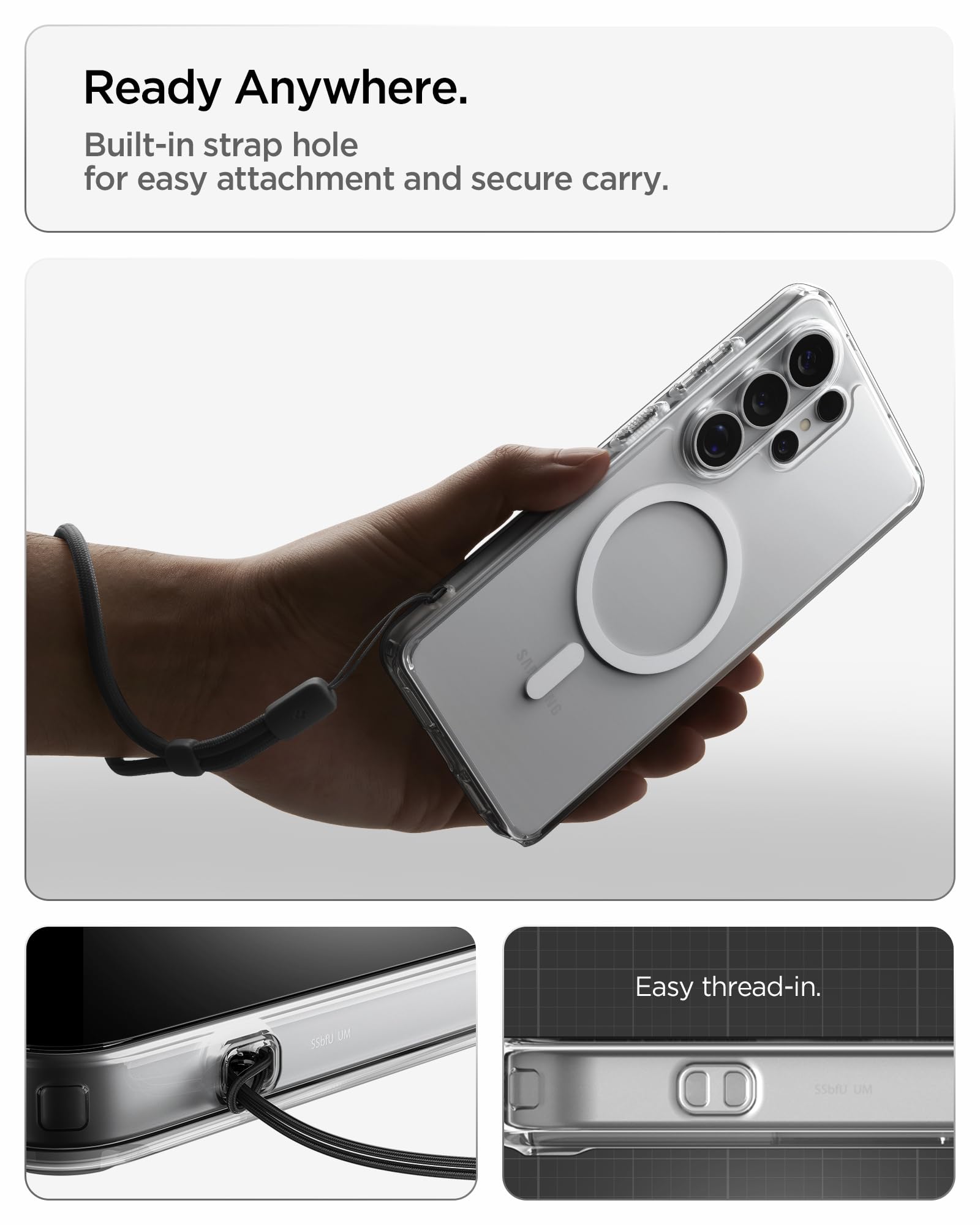 Spigen Cover per Samsung Galaxy S26 Ultra, Ultra Hybrid MagFit, Compatibile con MagSafe - Clear White