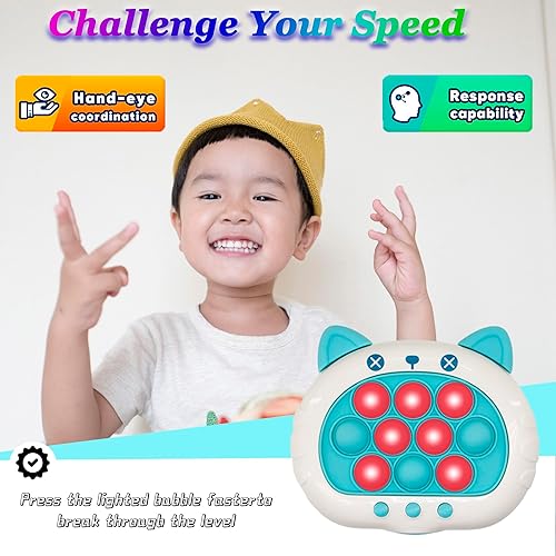 Miniatura 4 de Juego sensorial de mano para apretar y reventar, juego sensorial de mano, juego de empuje rápido de mano, juego de burbujas de presión de luz y