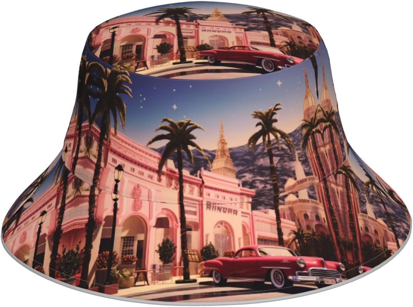 (The Old Hollywood) Reflective Reversible Bucket Hat Foldable Breathable Stylish Two-Way Wear for Outdoor Travel Daily Activities Black