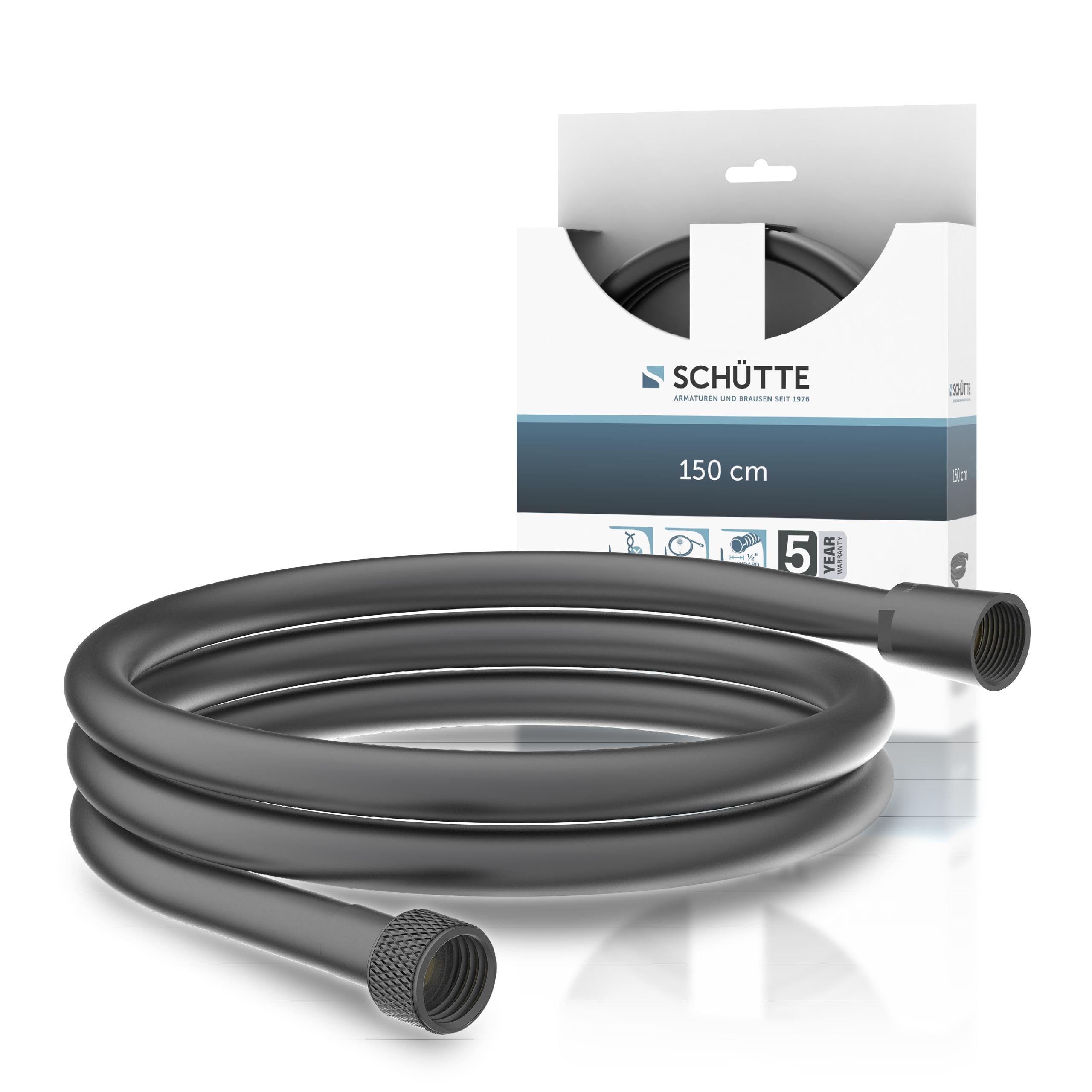 SCHÜTTE Brauseschlauch 200 cm, Duschschlauch, Schlauch für Badezimmer, Graphit matt