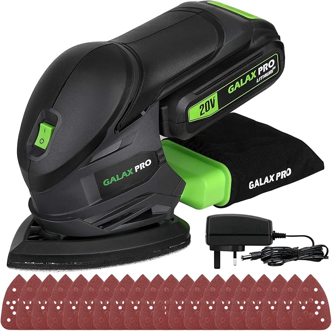 GALAX PRO Cordless Sander 20V, Detail Sanders, 20Pcs Sandpapers,12000