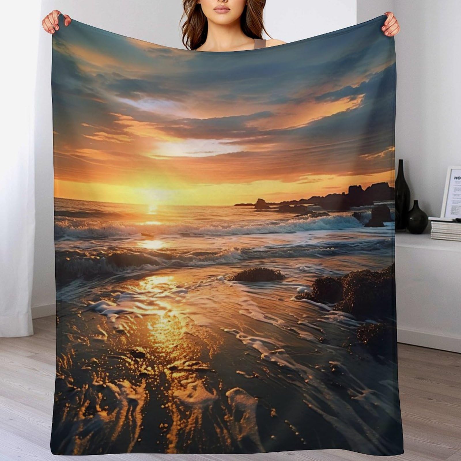 Couverture polaire en flannel douce et confortable de taille 150x200cm pour lit et canapé