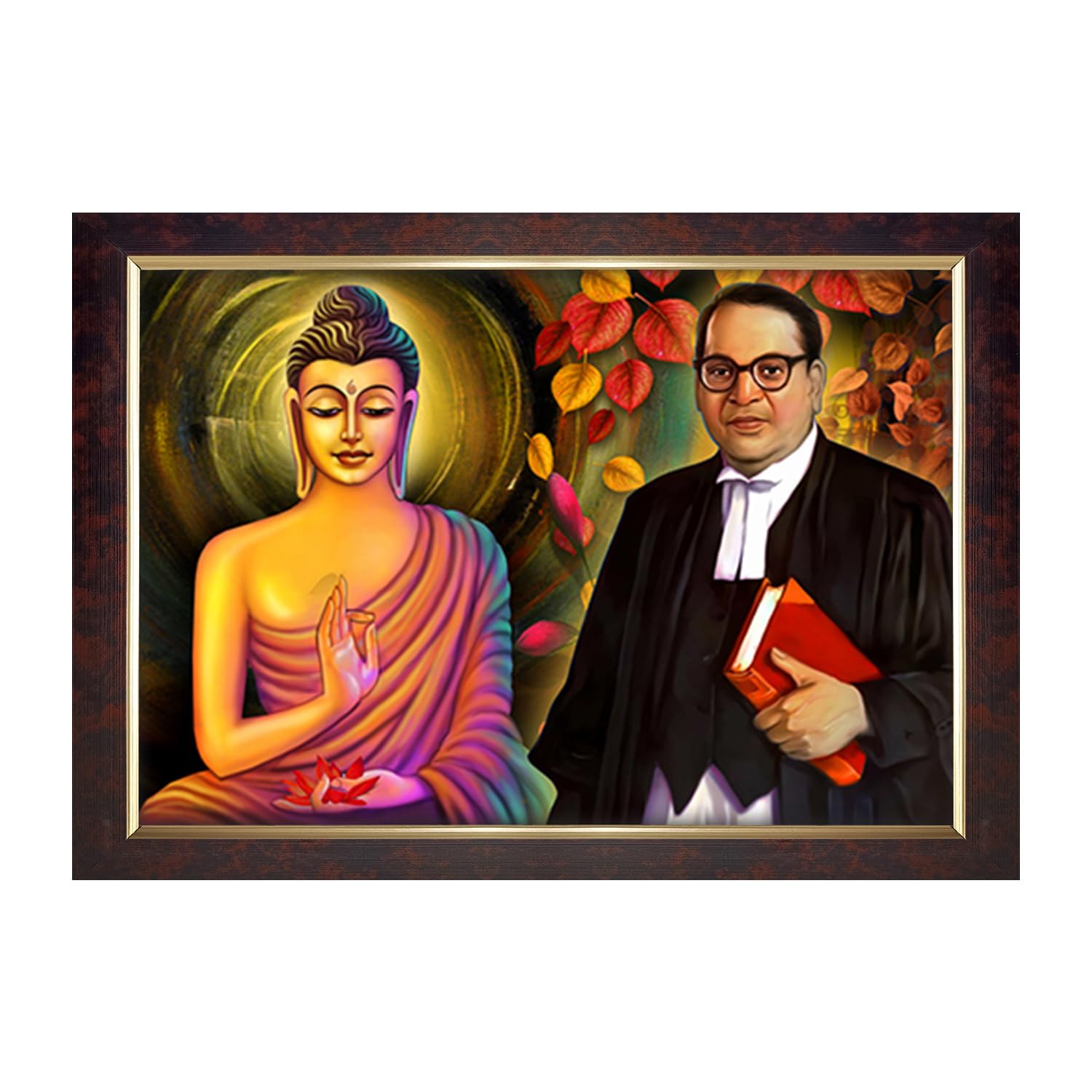 Buddha & Ambedkar Photo Frame - Elegant Wall Art -28