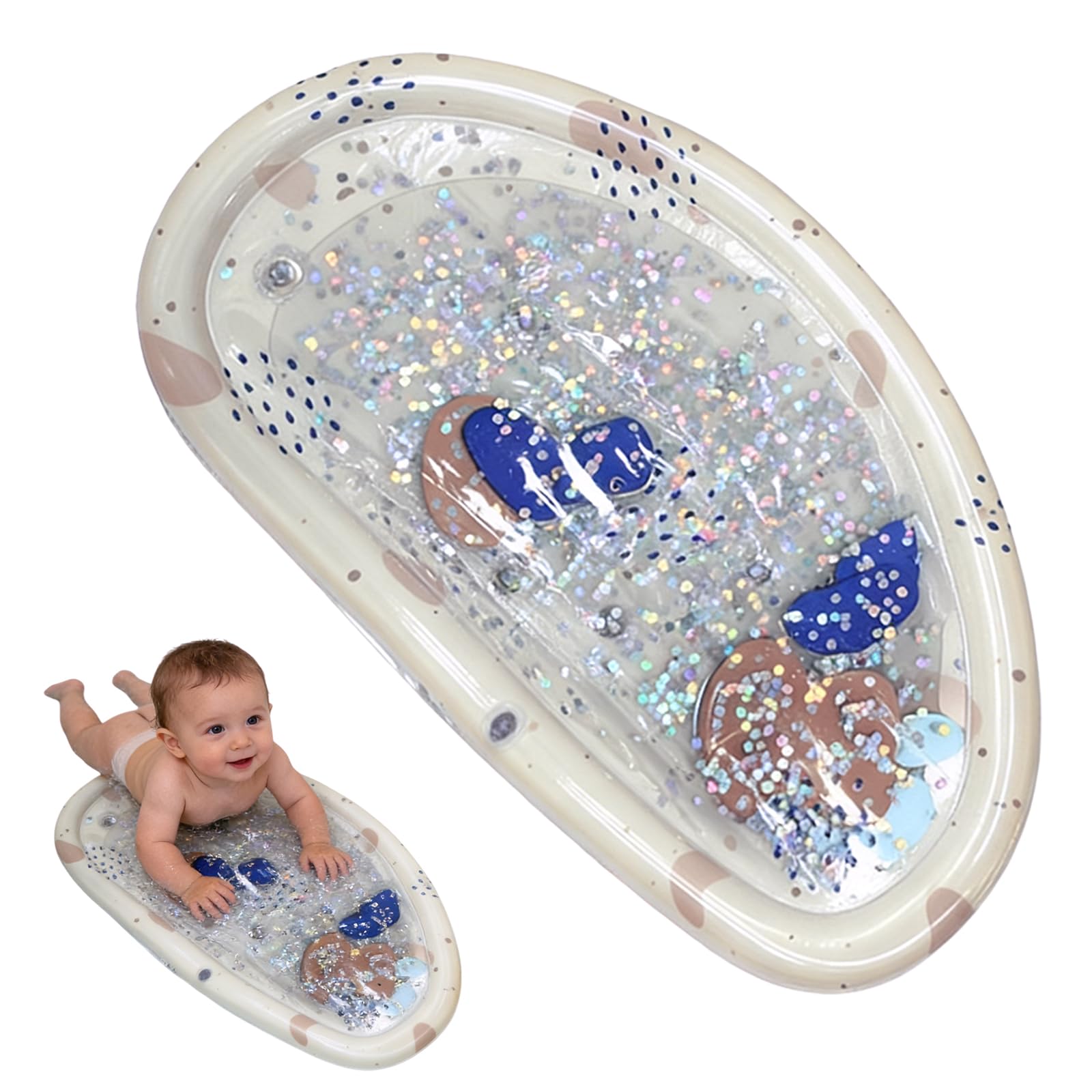 Wassermatte Baby, Wasserspielmatte Baby, für 3 6 9 Monate, Bauchlage Spielzeug Baby BPA-frei, Baby Wassermatte für Bauchlage, Sensorische Entwicklung, Geschenkidee, 74 cm