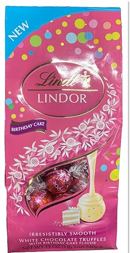 Lindt Lindor White Chocolate Truffles with Birthday Cake Flavor -