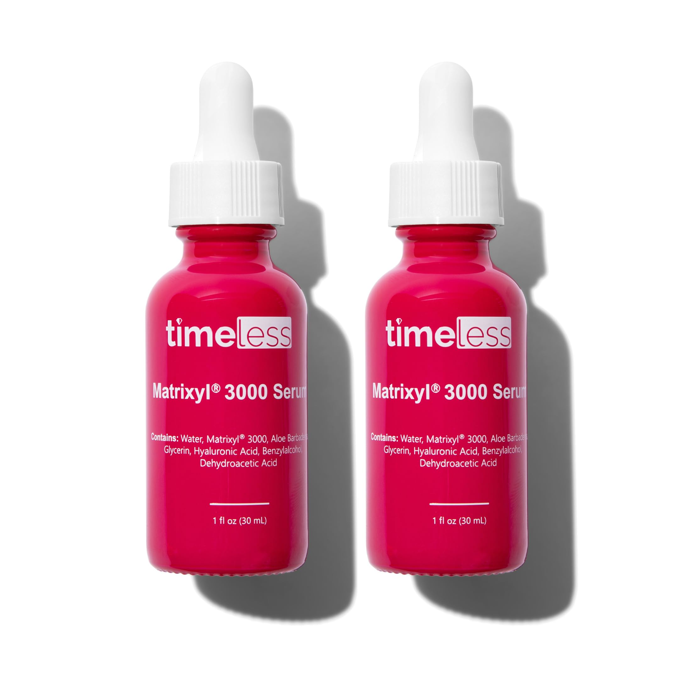 Timeless Skin Care Matrixyl 3000 Serum - Personal Care Face Serum Supports Hydration - with Hyaluronic Acid - Fragrance-Free - for Skin Care - 1 oz (Pack of 2)