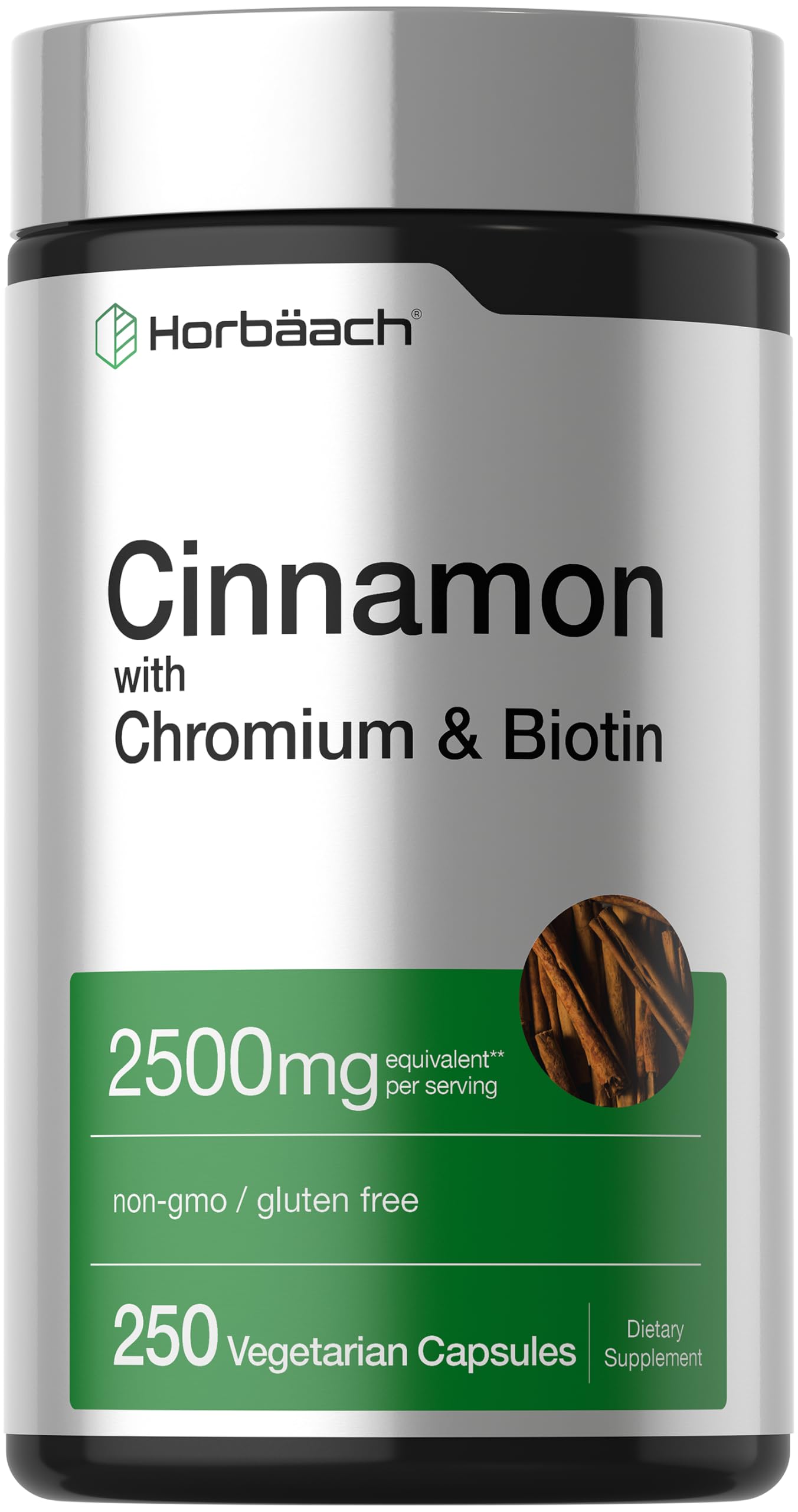 Horbäach Cinnamon with Chromium & Biotin | 250 Capsules